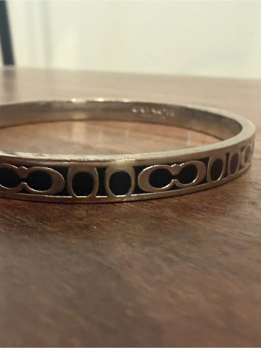 Coach Silver-Tone Logo Bangle